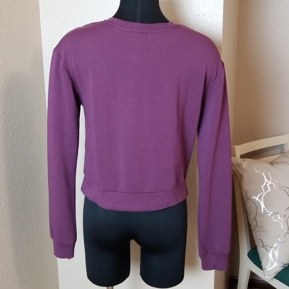 Garage Ruched Front Sweatshirt Purple New - Picture 3 of 5